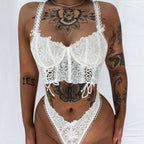 Style Lingerie Set - Lace Splicing with Handmade Ties