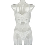 Style Lingerie Set - Lace Splicing with Handmade Ties