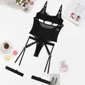 Perspective mesh sexy lingerie four piece set
