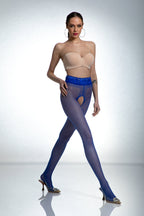 Amour Hip Gloss Very Peri Open Crotch Pantyhose 20 DEN