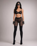 Amour Cat Girl Erotic Open Crotch Pantyhose 50DEN/30DEN Black