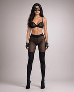 Amour Cat Girl Erotic Open Crotch Pantyhose 50DEN/30DEN Black